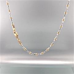 14K Two Tone Gold Ball & Chain Style 18